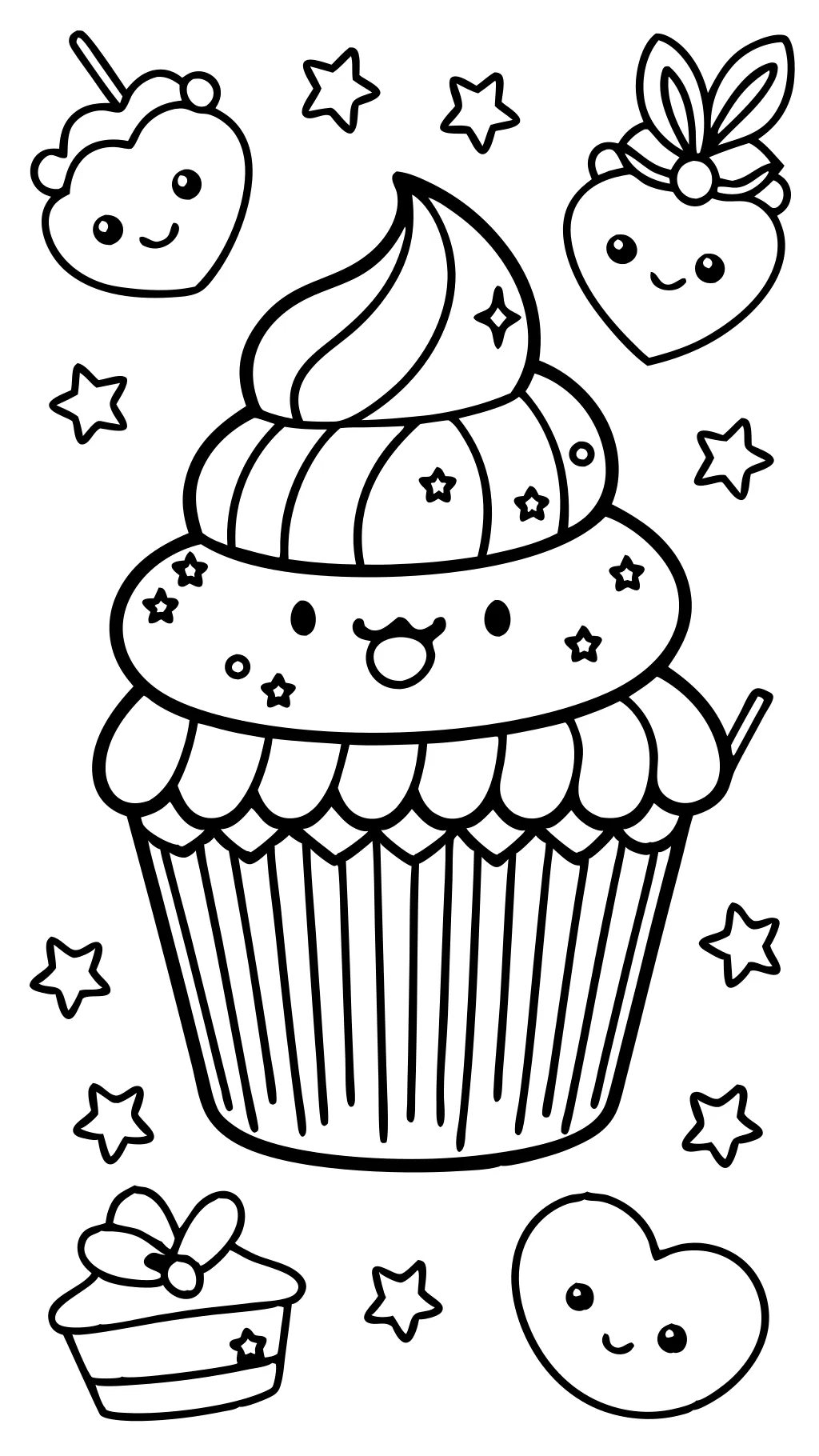 coloriages de cupcakes mignons